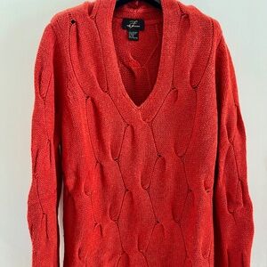 Pure Cashmere - Women's Long Red Sweater (XL)